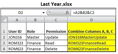 Excel vlookup 2 (combine with &)