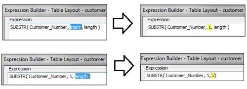 Create SUBSTR expression
